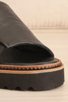 Turvey Black Leather Open-Toe Sandals | La petite garçonne front close-up