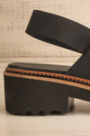 Turvey Black Leather Open-Toe Sandals | La petite garçonne side back close-up