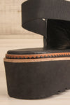 Turvey Black Leather Open-Toe Sandals | La petite garçonne back close-up