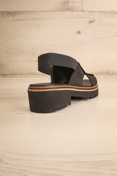 Turvey Black Leather Open-Toe Sandals | La petite garçonne back view
