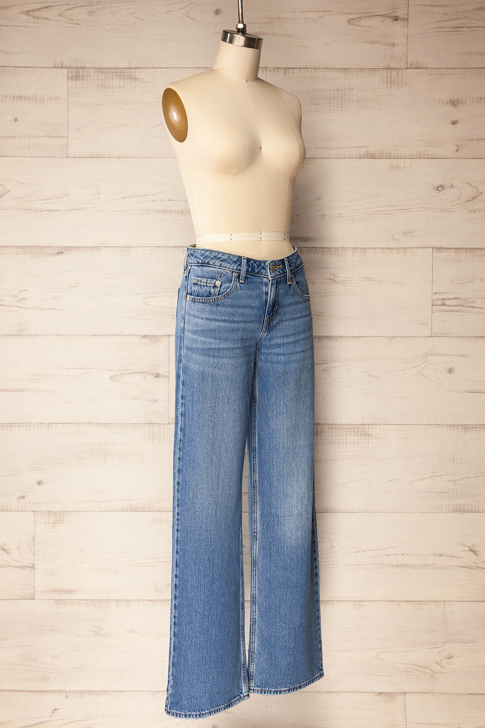 Tuscania Low Rise Blue Denim Pants | La petite garçonne side view