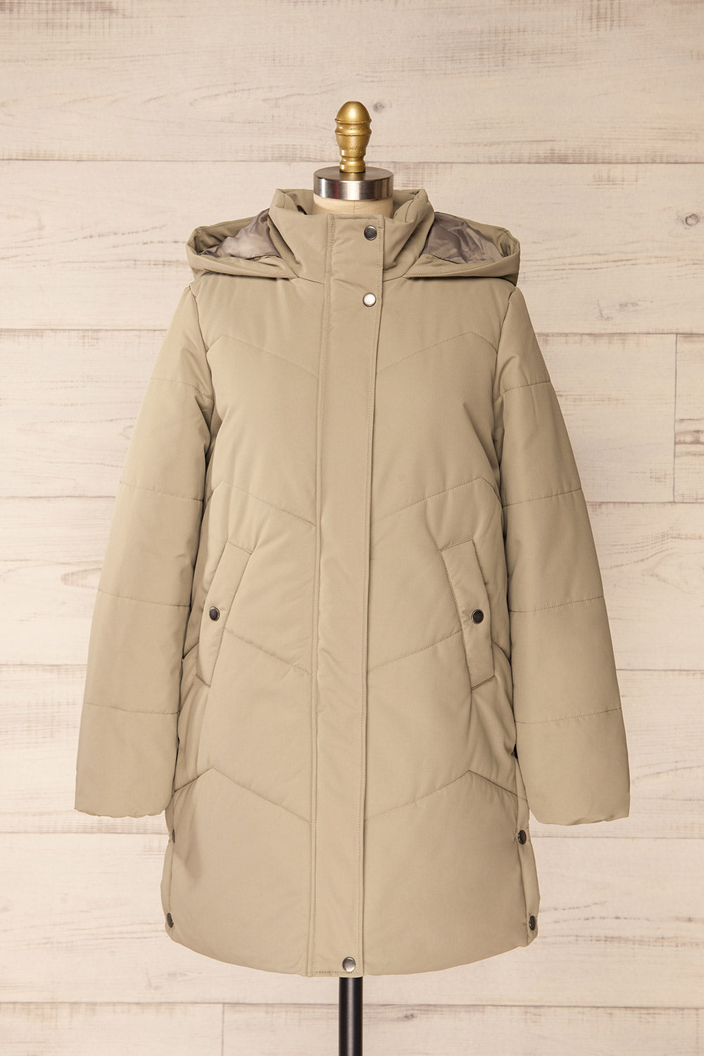 Khaki quilted shop coat