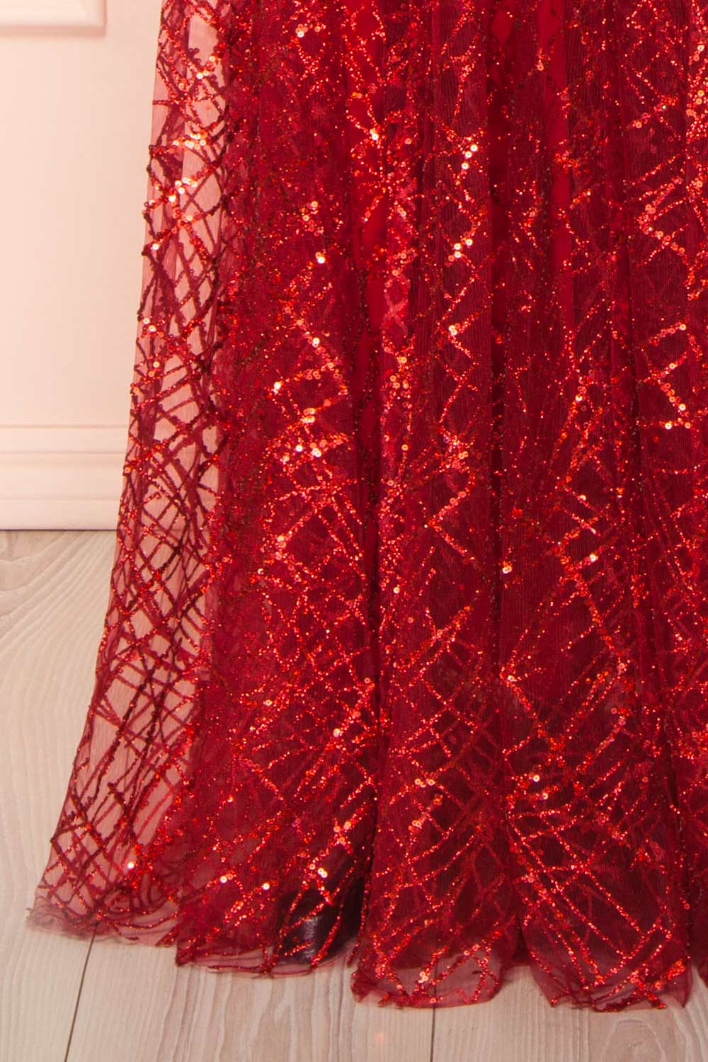 Tyffen Burgundy | Sequin Maxi Dress