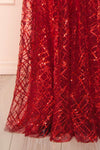 Tyffen Burgundy Sequin Maxi Dress | Boutique 1861  bottom