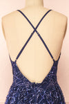 Tyffen Navy Sequin Maxi Dress | Boutique 1861 back close-up