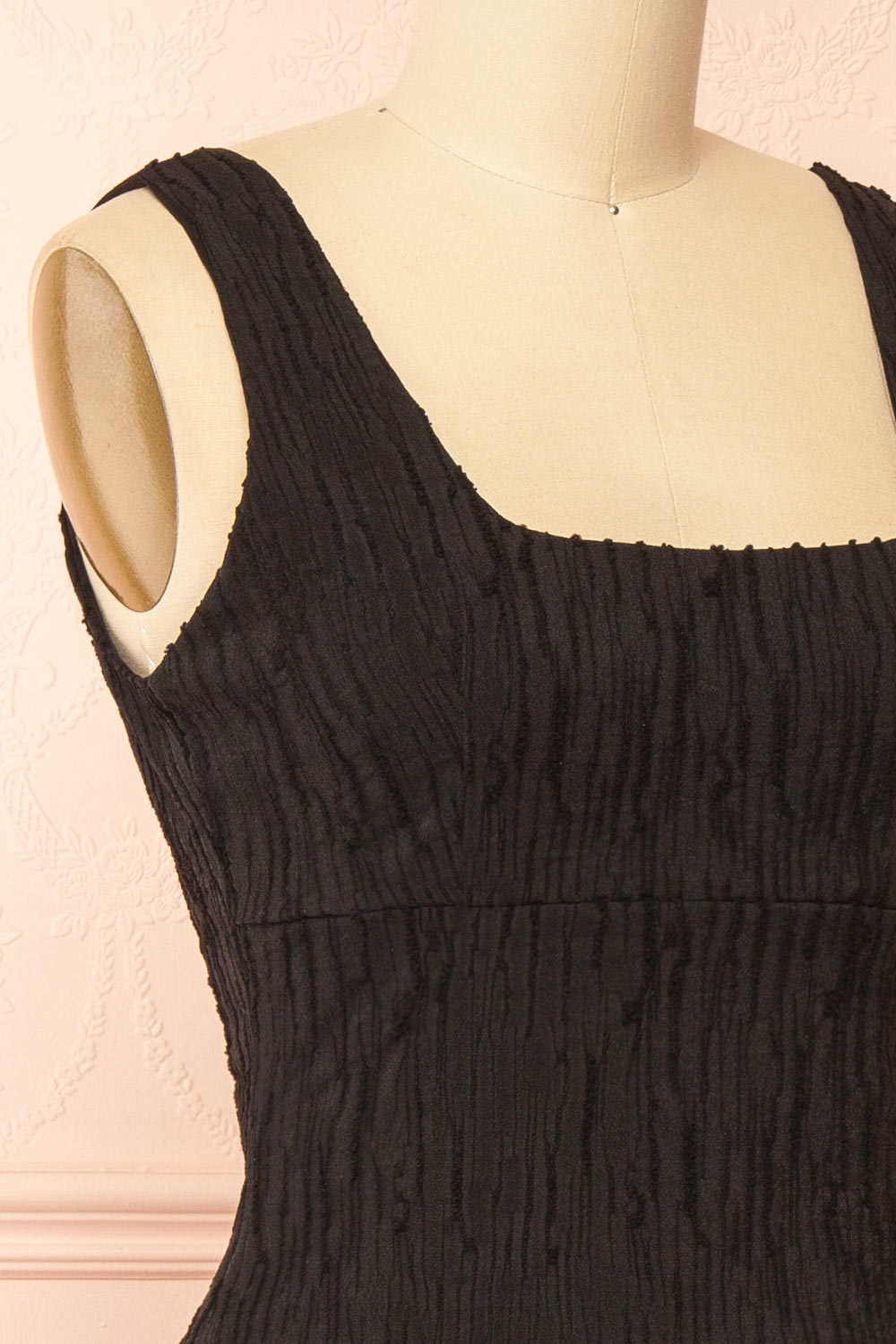 Tyrah Black Midi Dress with Drop Waist | Boutique 1861 side