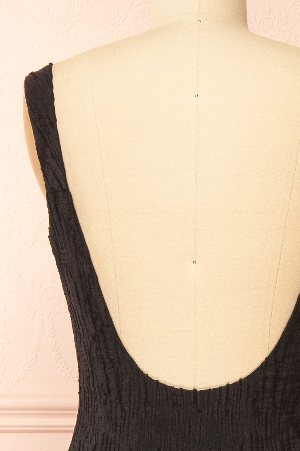 Tyrah Black Midi Dress with Drop Waist | Boutique 1861 back