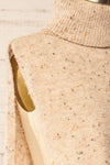 Tyrol Beige Soft Knitted Pullover Scarf | La petite garçonne  side close-up