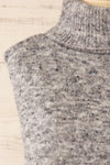 Tyrol Grey Soft Knitted Pullover Scarf | La petite garçonne front close-up