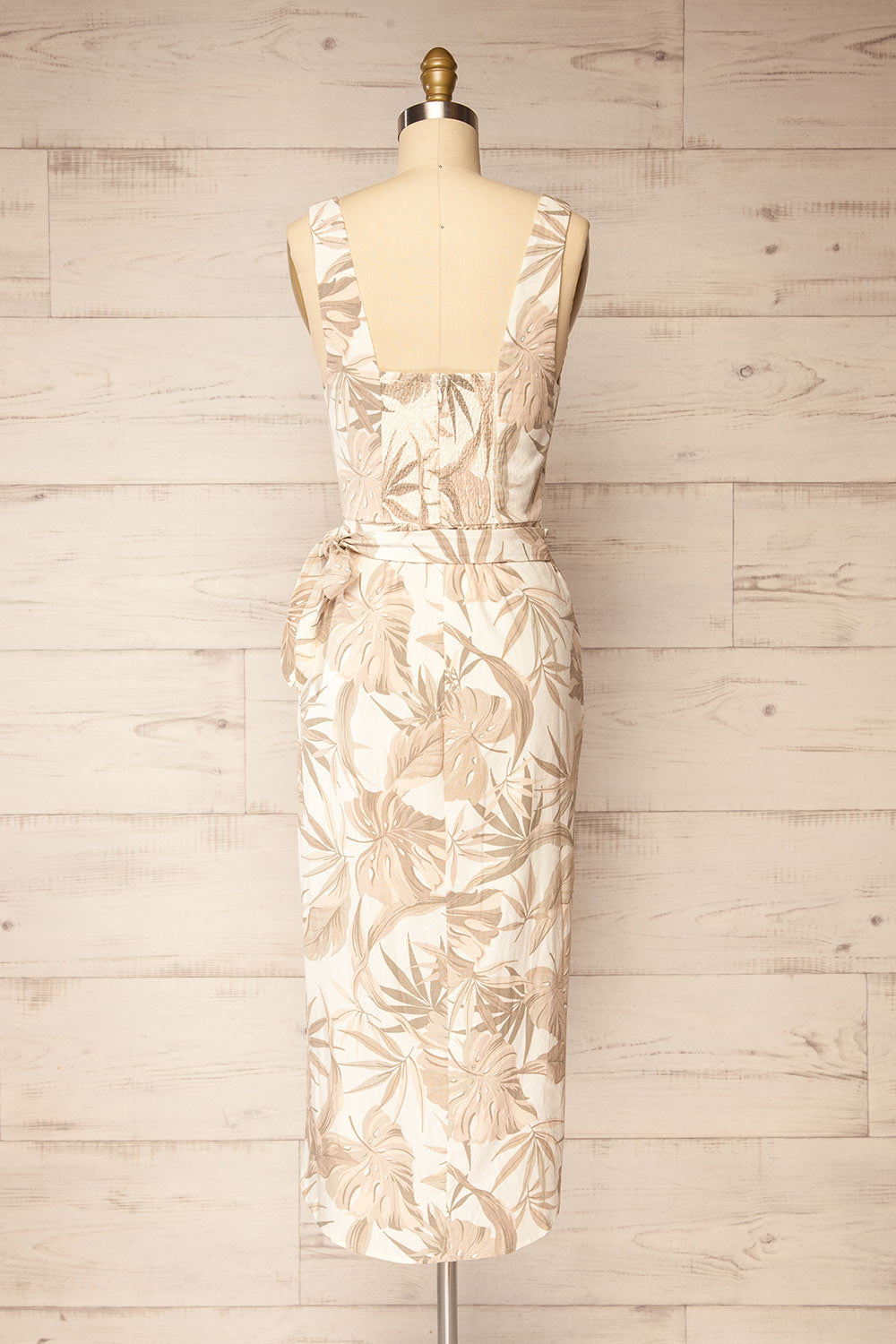 Ulyssine Wrap Dress w/ Leaf Pattern | La petite garçonne back view