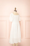 Undume Mini White Midi Dress w/ Square Neckline | Boutique 1861 side view