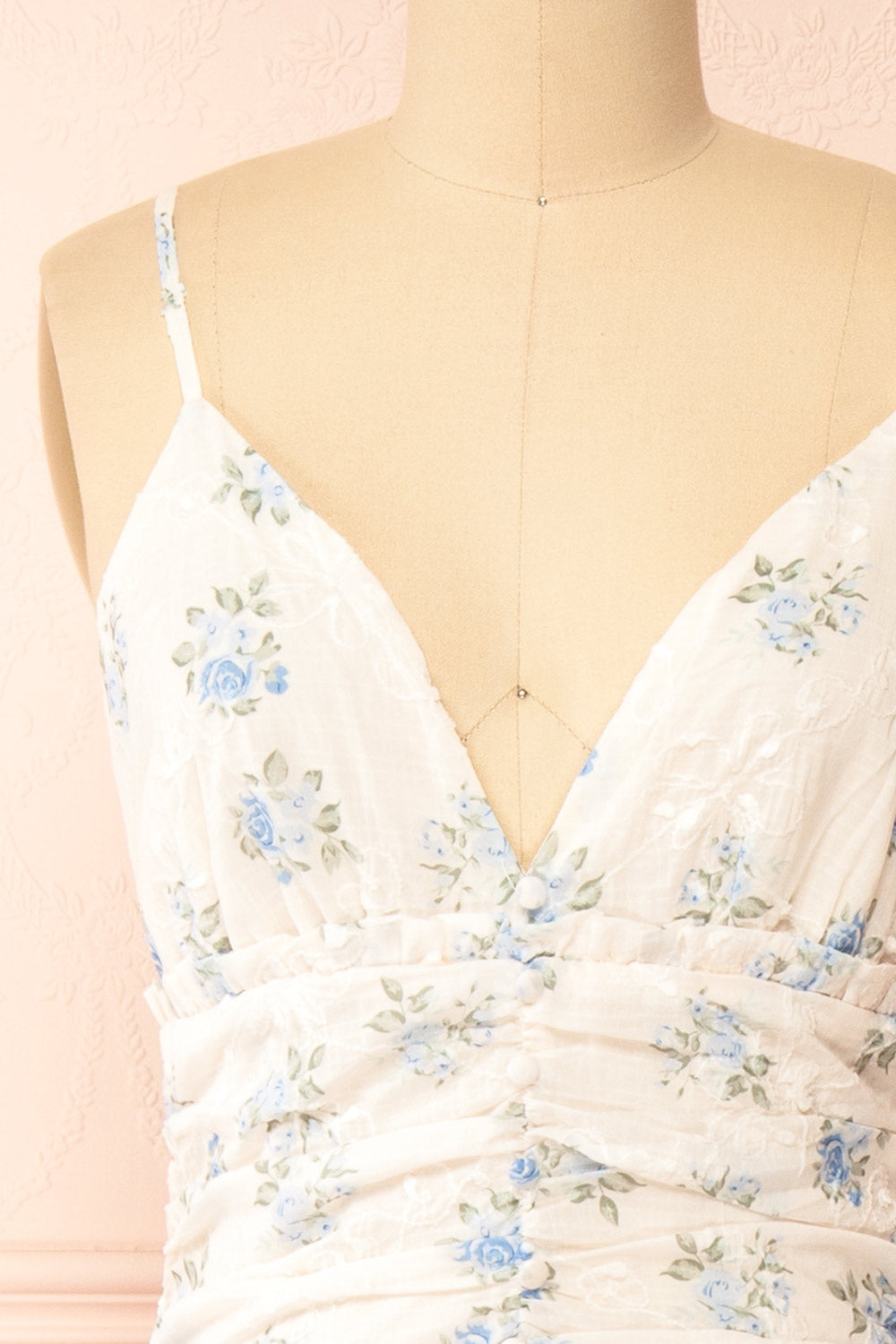 Ursula Long White Dress w/ Vintage Floral Motif | Boutique 1861 front