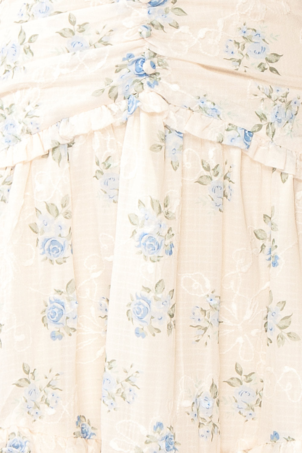 Ursula Long White Dress w Vintage Floral Motif Boutique 1861 Small