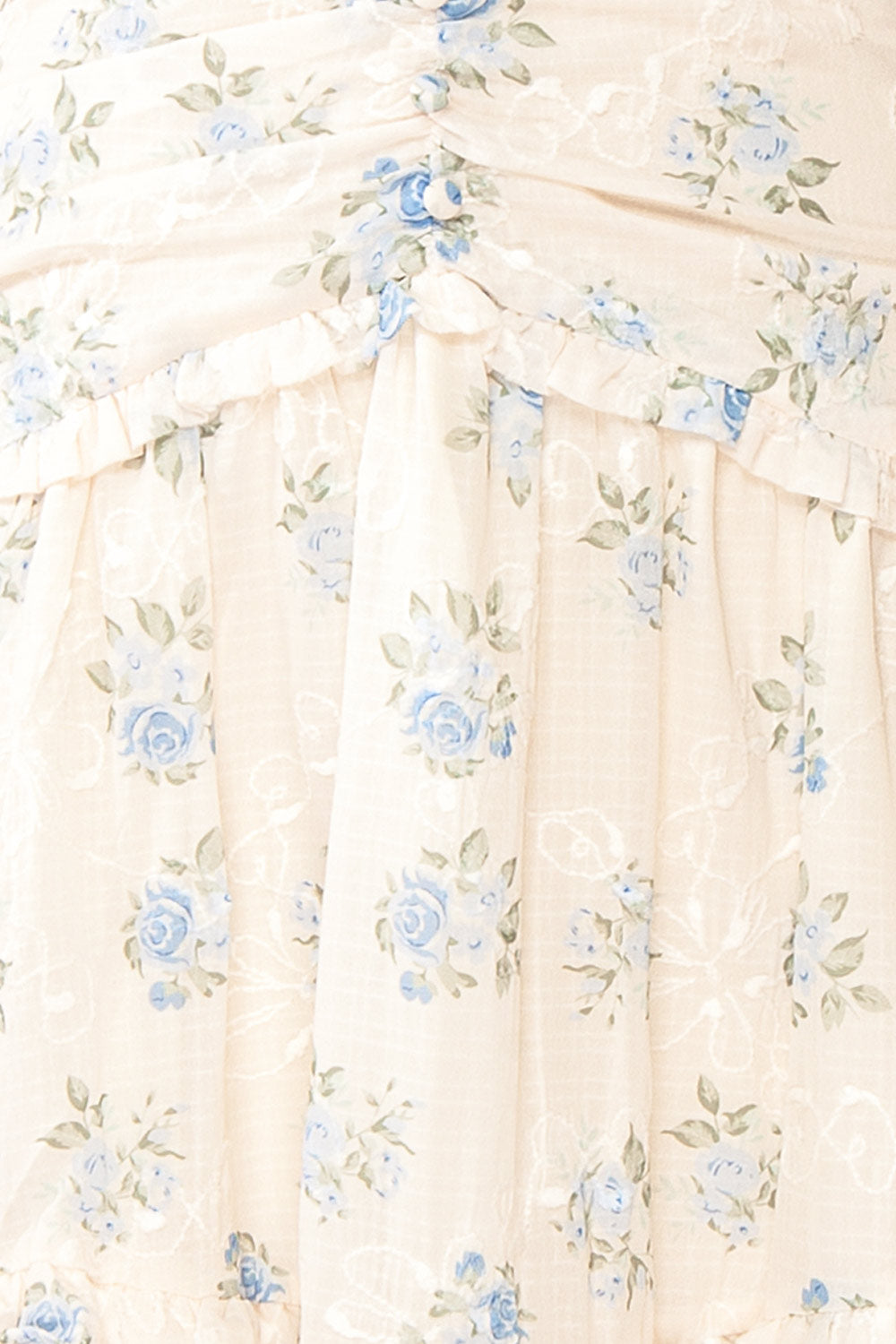 Ursula Long White Dress w/ Vintage Floral Motif | Boutique 1861 fabric 