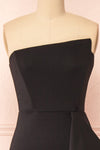 Ursuli Black Strapless Maxi Dress w/ Side Slit | Boutique 1861  front close-up