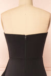 Ursuli Black Strapless Maxi Dress w/ Side Slit | Boutique 1861 back close-up