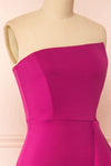 Ursuli Fuchsia Strapless Maxi Dress w/ Side Slit | Boutique 1861 side close-up