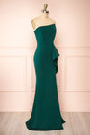 Ursuli Green Strapless Maxi Dress w/ Side Slit | La petite garçonne  side view