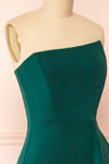 Ursuli Green Strapless Maxi Dress w/ Side Slit | La petite garçonne side close-up