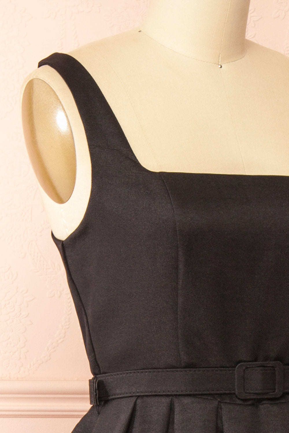 Usagi Black A-Line Dress with Belt | Boutique 1861 side