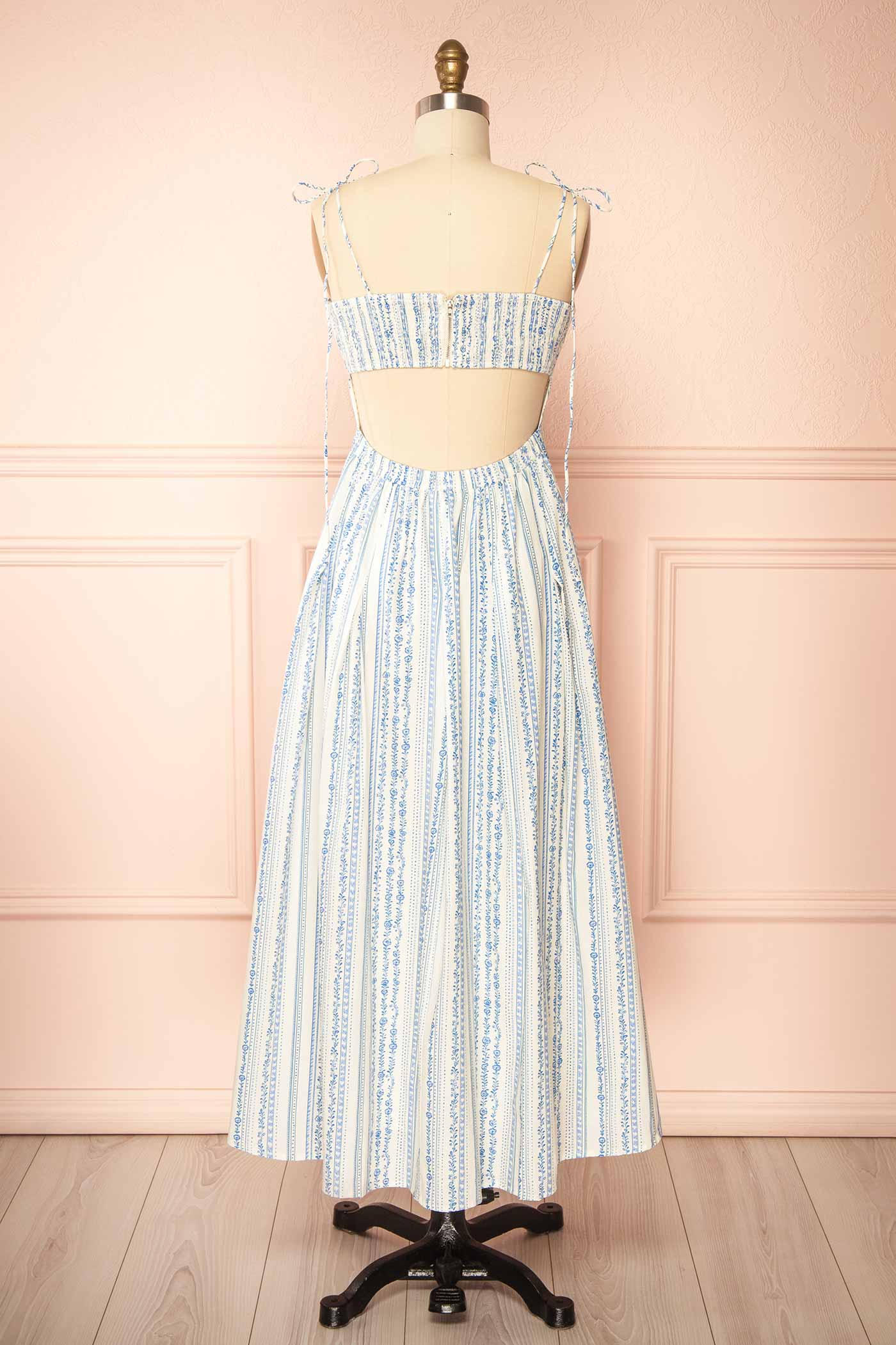 Backview Utano Ivory Midi Dress with Open Back at  boutique 1861