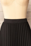 Vaduz Black Pleated Maxi Skirt | La petite garçonne front close-up