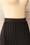Vaduz Black Pleated Maxi Skirt | La petite garçonne side close-up