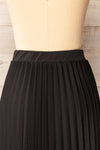 Vaduz Black Pleated Maxi Skirt | La petite garçonne back close-up