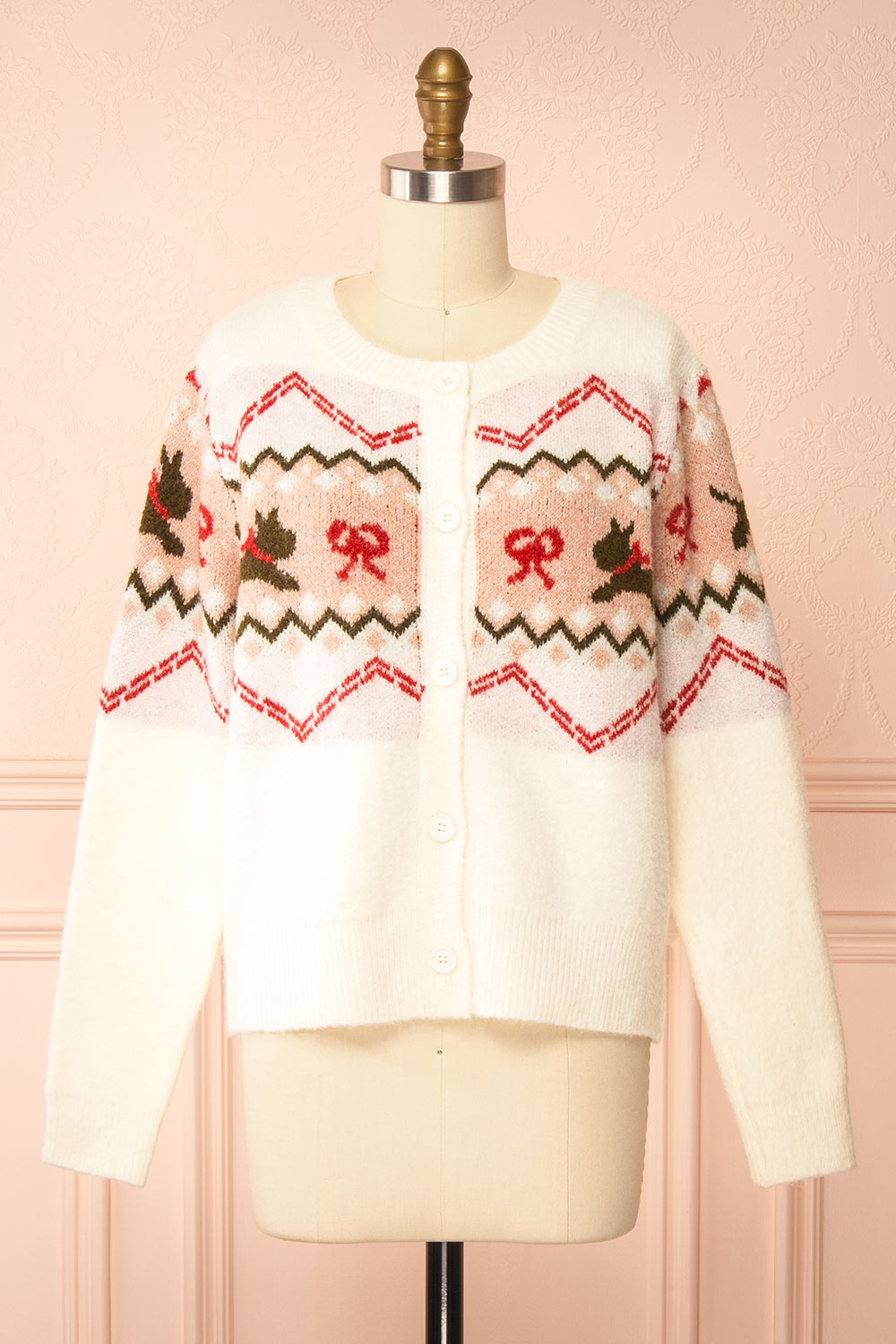 Vaelienne Fuzzy Christmas Cardigan | Boutique 1861 front view