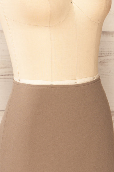 Vailoa Taupe Short A-Line Skirt | La petite garçonne side view