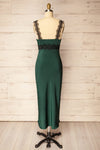 Valencienne Green Satin Dress w/ Black Lace | La petite garçonne back view