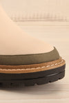 Valenttia Beige Chelsea Faux-Leather Boots | La petite garçonne  front close-up