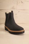 Valenttia Black Chelsea Faux-Leather Boots | La petite garçonne front view