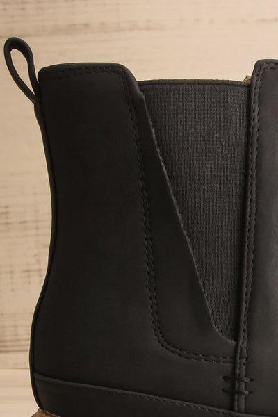 Valenttia Black Chelsea Faux-Leather Boots | La petite garçonne side detail