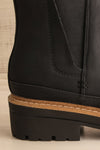 Valenttia Black Chelsea Faux-Leather Boots | La petite garçonne side back close-up