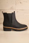 Valenttia Black Chelsea Faux-Leather Boots | La petite garçonne side view