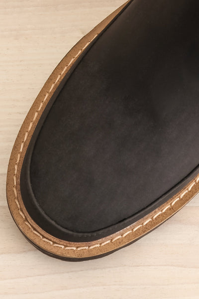 Valenttia Black Chelsea Faux-Leather Boots | La petite garçonne close-up
