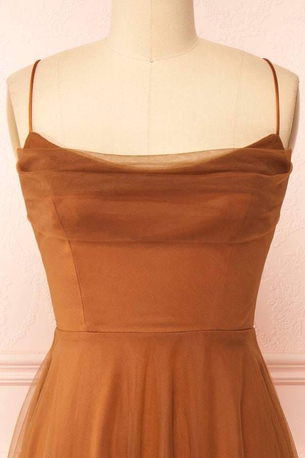 Valerie Brown A-line Tulle Midi Dress | Boutique 1861
