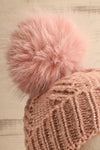 Vallenar Pink Scarf & Beanie Set | La petite garçonne front close-up