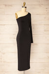 Valtice One-Shoulder Black Midi Dress | La petite garçonne side view