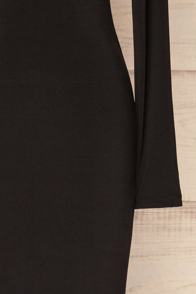 Valtice One-Shoulder Black Midi Dress | La petite garçonne sleeve