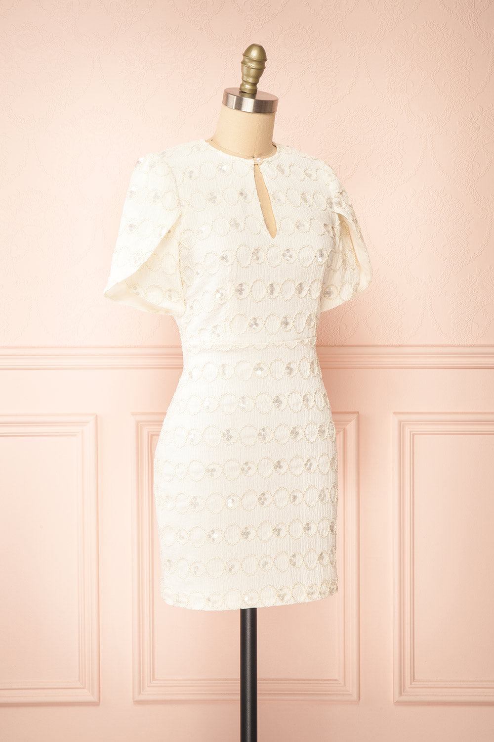 Vaniska Short Sparkling Ivory Dress | Boutique 1861 side view