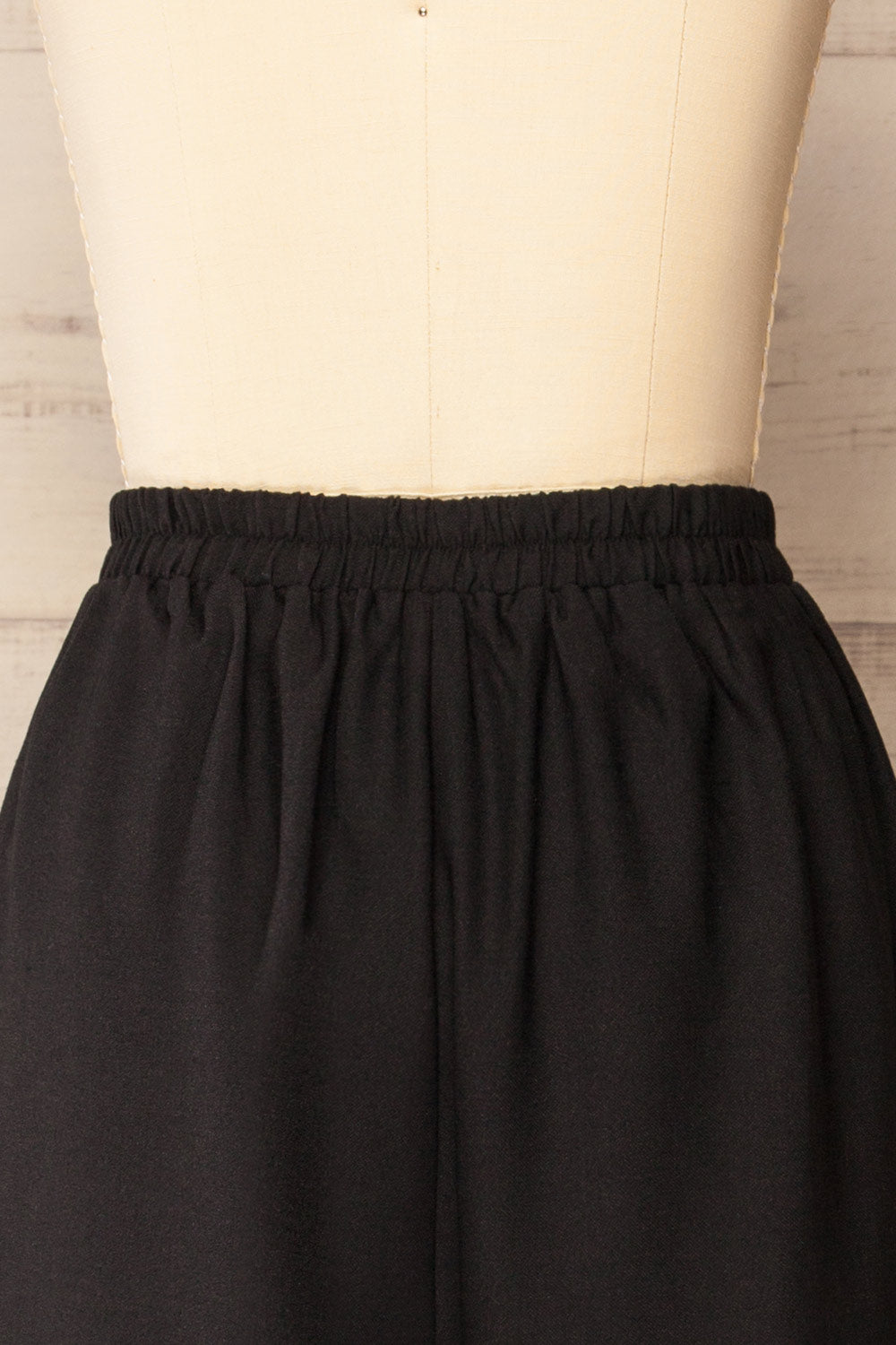 Varallo Black Wide Leg Pants with Front Pleats | La petite garçonne  back