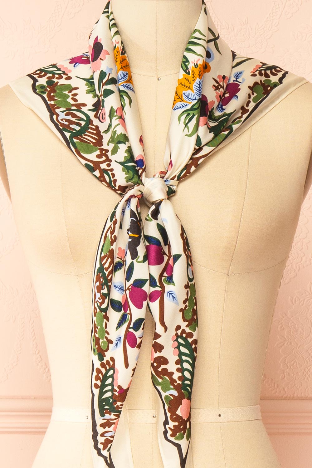 Varenia Satin Floral Botanical Triangle Scarf | Boutique 1861 scout 