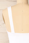 Vaugneray White Cropped Ribbed Cami | La petite garçonne back close-up