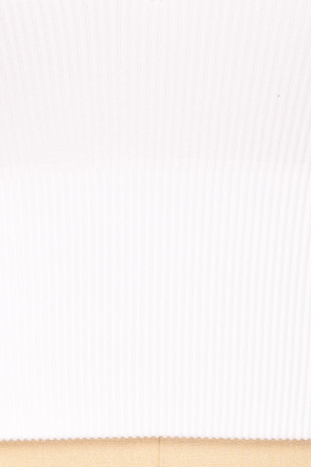 Vaugneray White Cropped Ribbed Cami | La petite garçonne fabric 