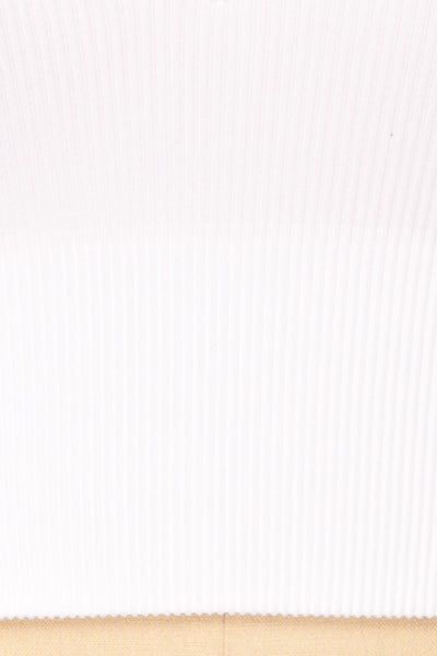 Vaugneray White Cropped Ribbed Cami | La petite garçonne fabric