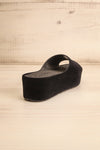 Velanie Black Velvet Platform Sandals | La petite garçonne back view