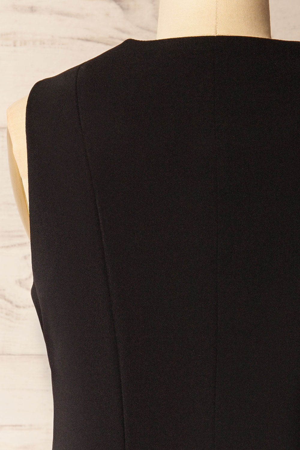 Vellore Black Tailored Buttoned Vest | La petite garçonne back