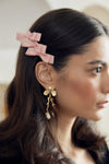 Venti Pink Ribbon Hair Clip | Boutique 1861 on model